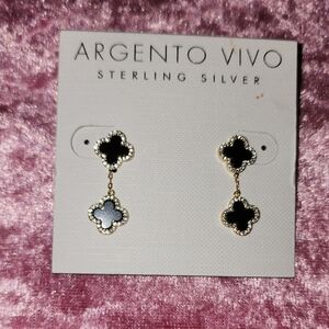 Argento Vivo🖤 Black and Gold✨️ Clover Earrings/ NWT ✨️🖤✨️🖤✨️🖤✨️🖤✨️🖤✨️🖤
